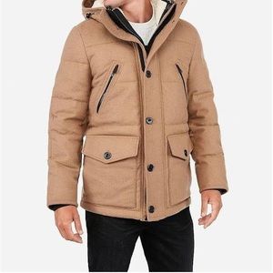 Express Mens Parka 3 In 1 Wool Blend, Size L